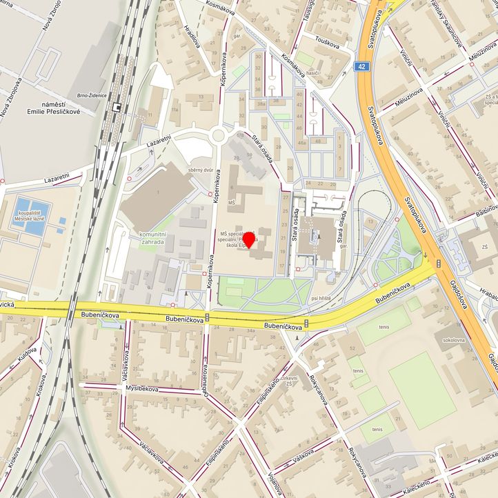 Mapa školy z Mapy.cz