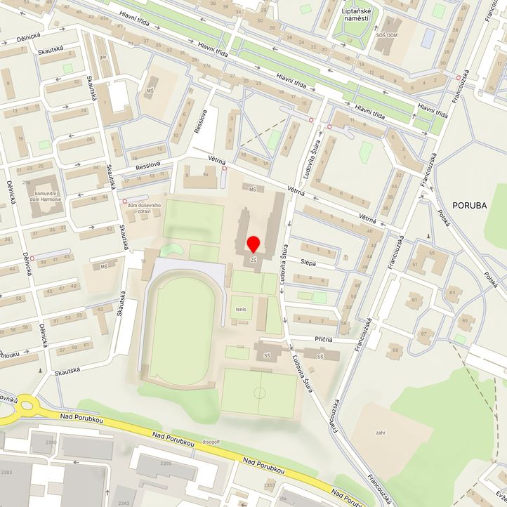 Mapa školy z Mapy.cz