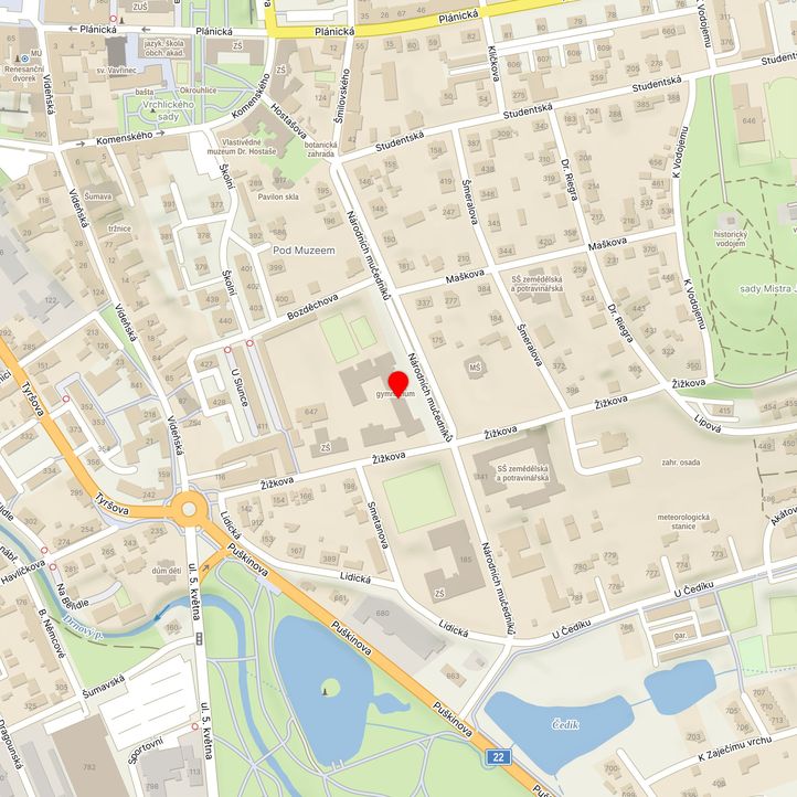 Mapa školy z Mapy.cz