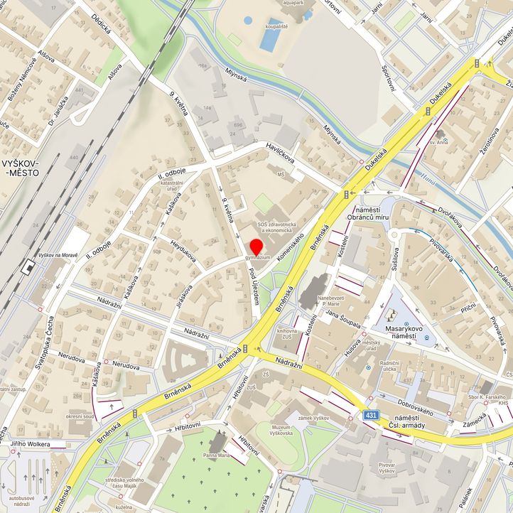 Mapa školy z Mapy.cz