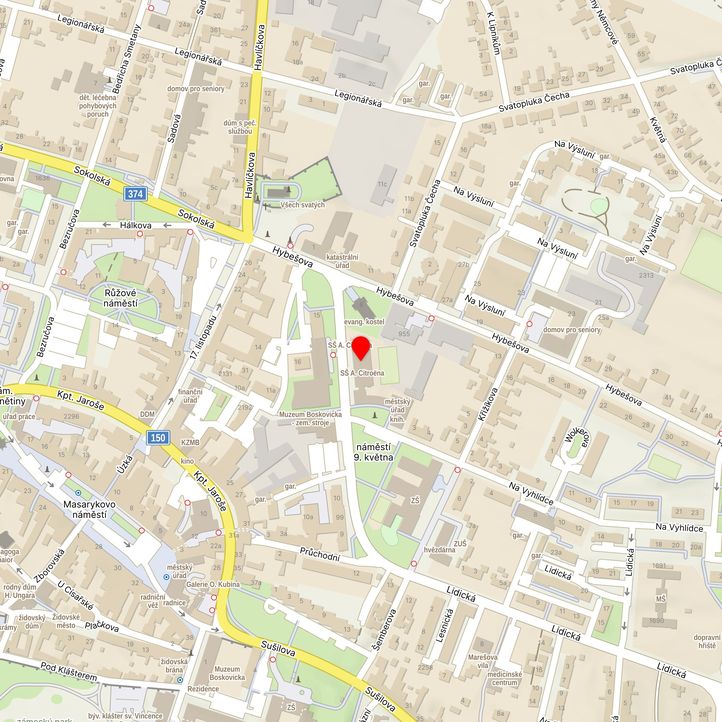 Mapa školy z Mapy.cz