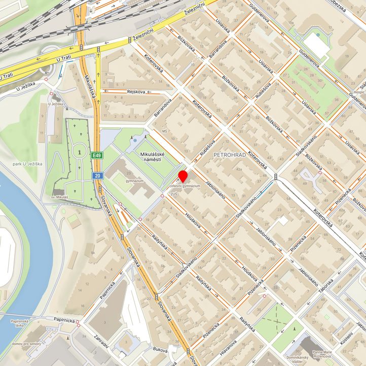 Mapa školy z Mapy.cz