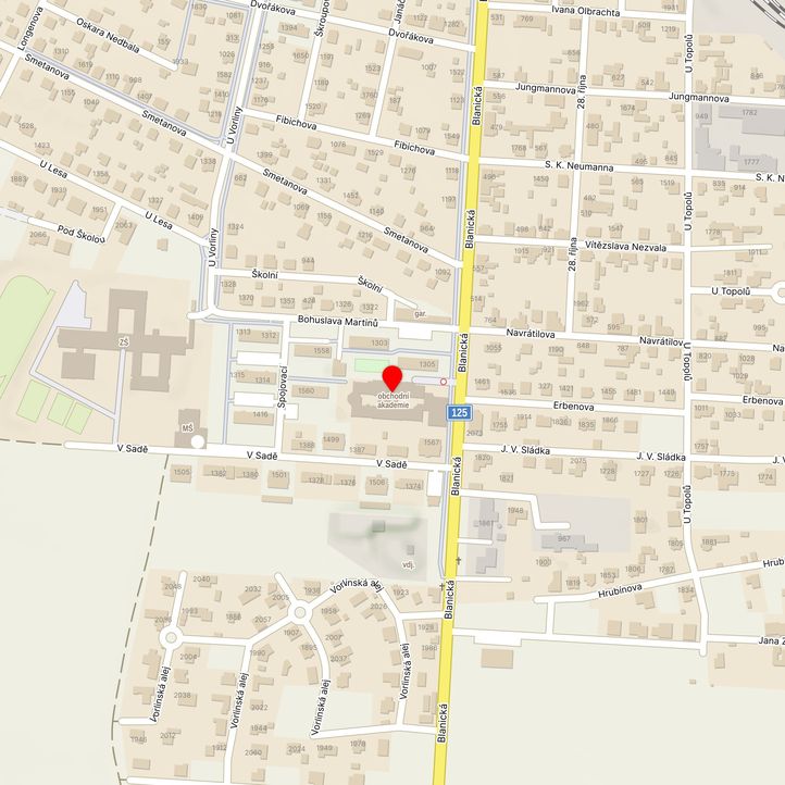 Mapa školy z Mapy.cz