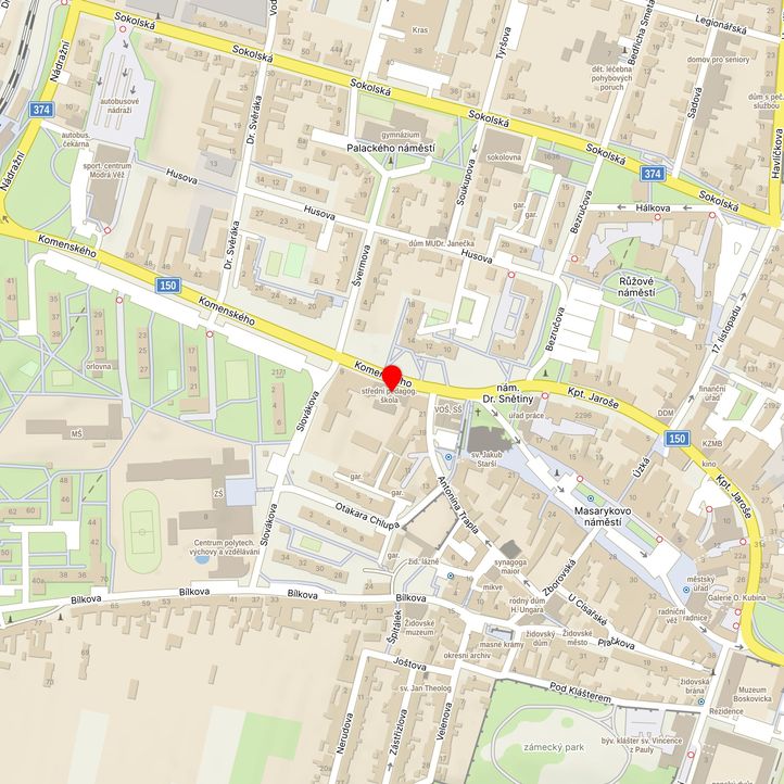 Mapa školy z Mapy.cz