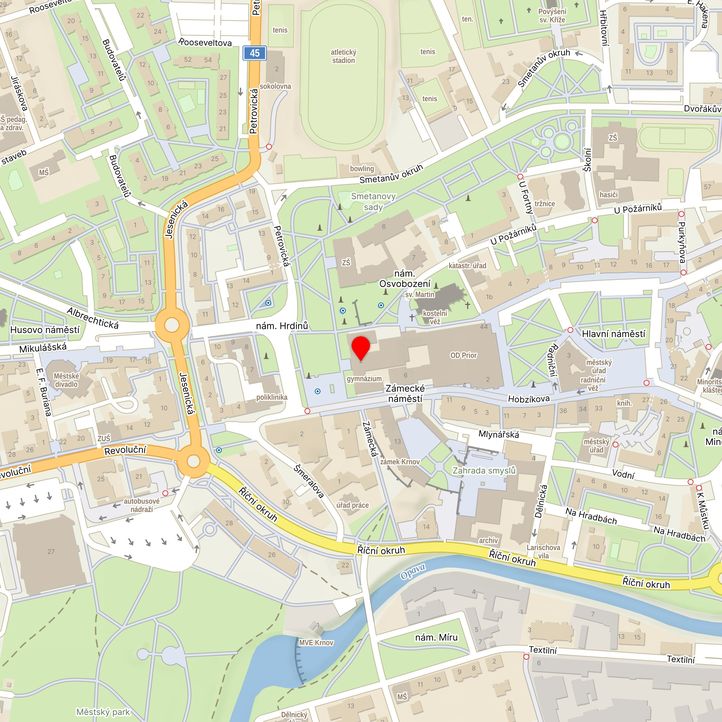 Mapa školy z Mapy.cz