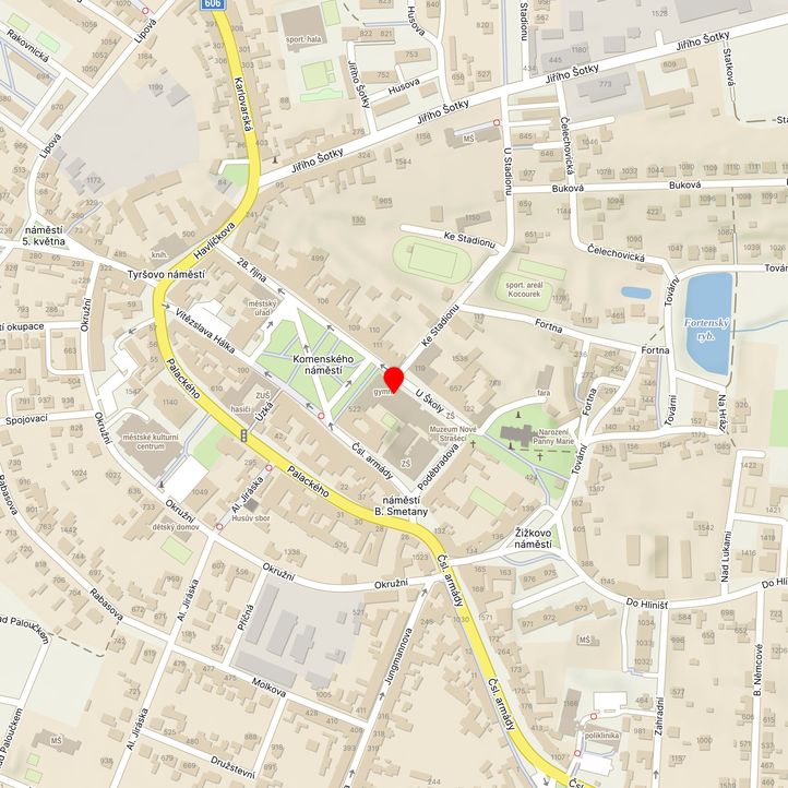 Mapa školy z Mapy.cz