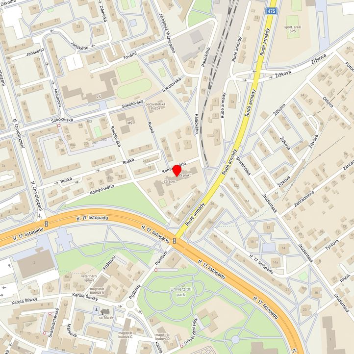 Mapa školy z Mapy.cz