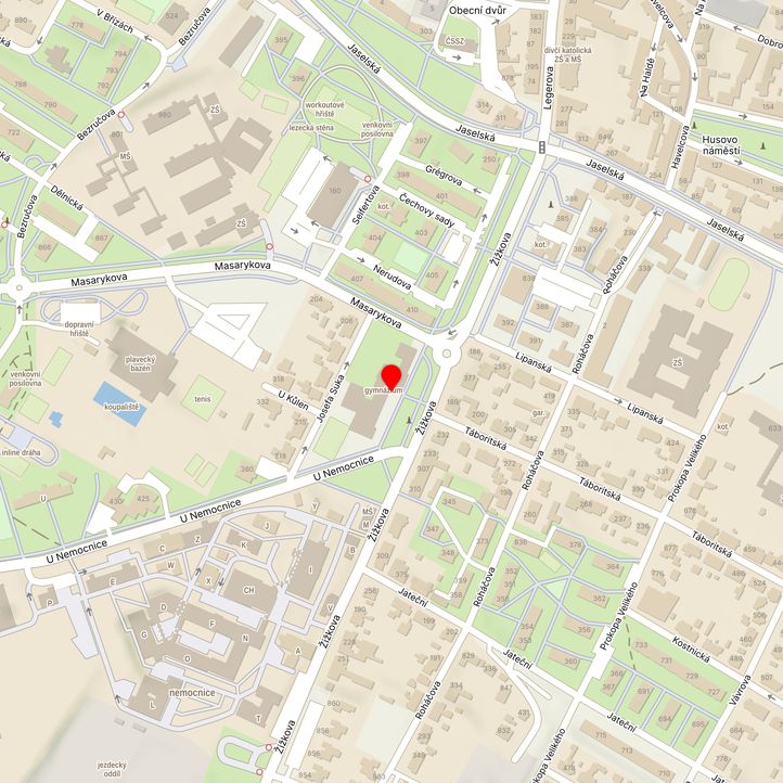 Mapa školy z Mapy.cz