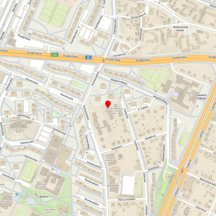Mapa školy z Mapy.cz