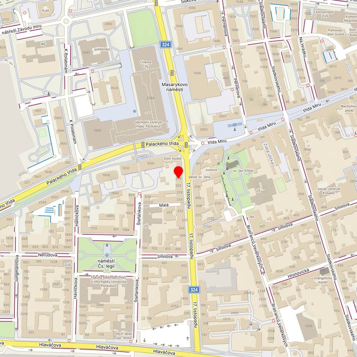 Mapa školy z Mapy.cz