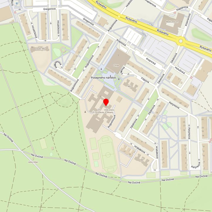 Mapa školy z Mapy.cz