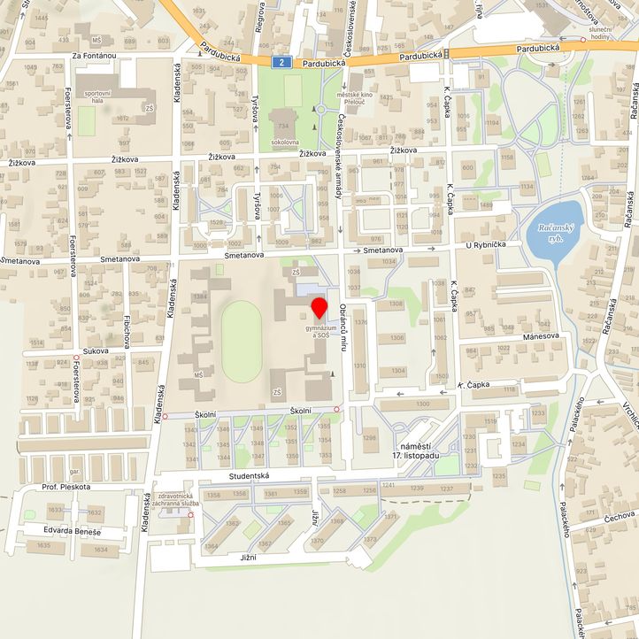 Mapa školy z Mapy.cz