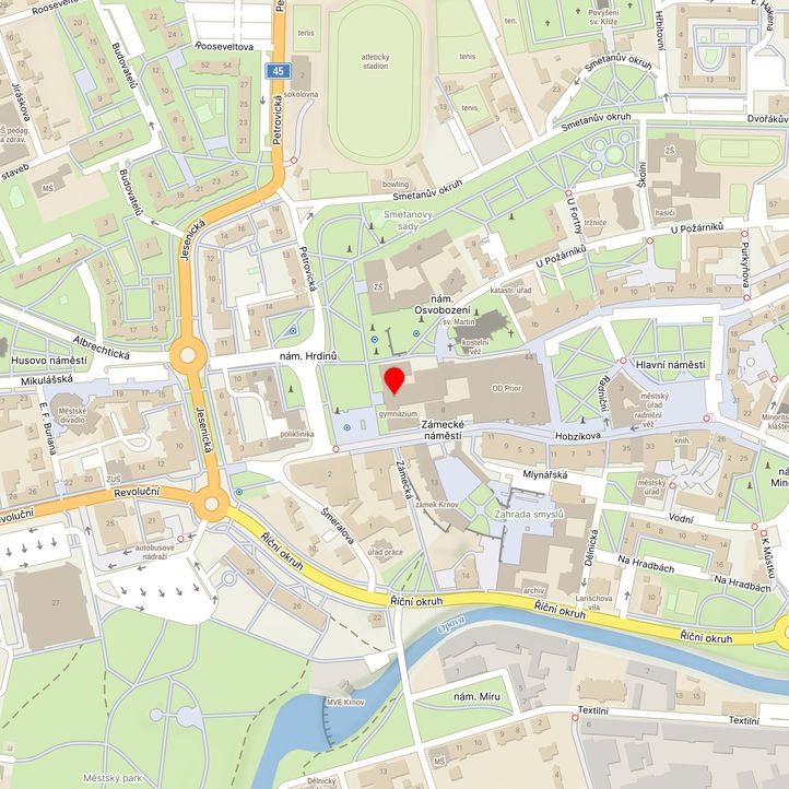 Mapa školy z Mapy.cz