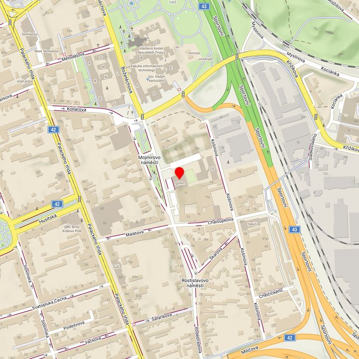 Mapa školy z Mapy.cz