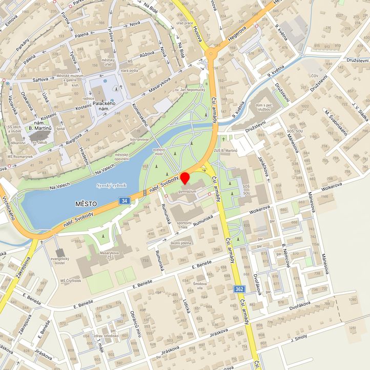 Mapa školy z Mapy.cz