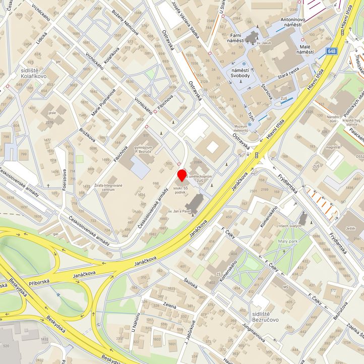 Mapa školy z Mapy.cz