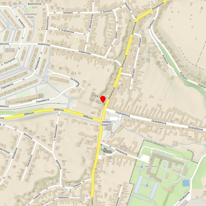 Mapa školy z Mapy.cz