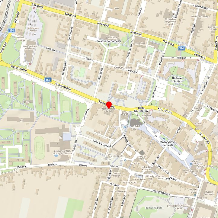 Mapa školy z Mapy.cz