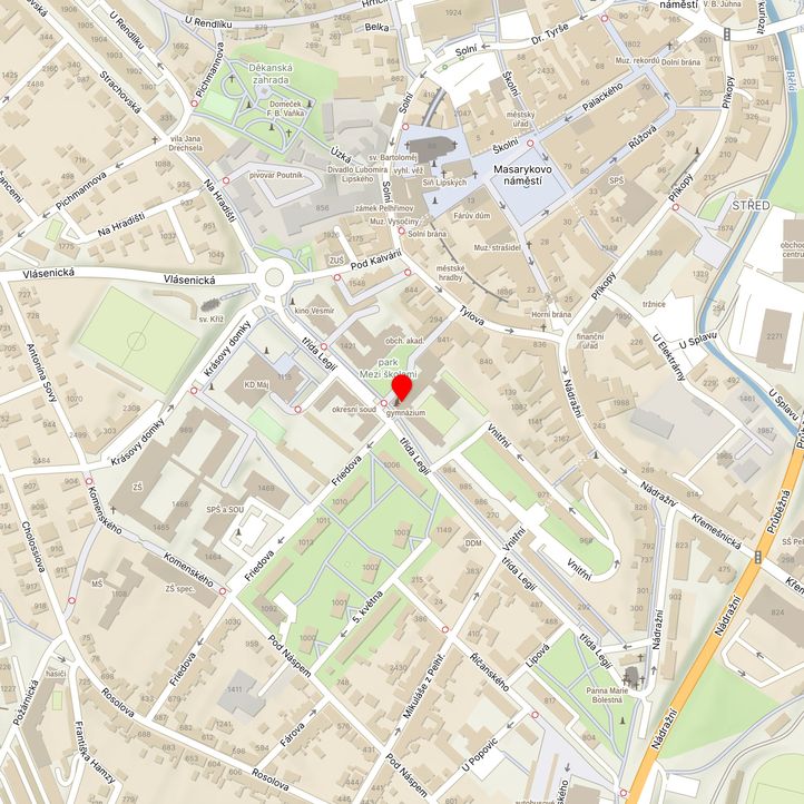 Mapa školy z Mapy.cz