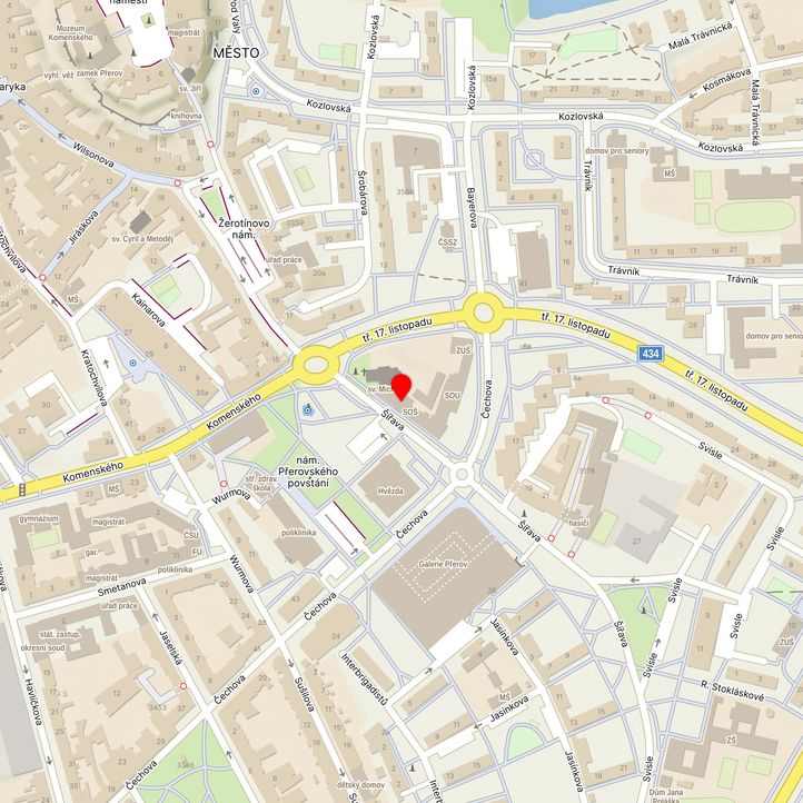 Mapa školy z Mapy.cz