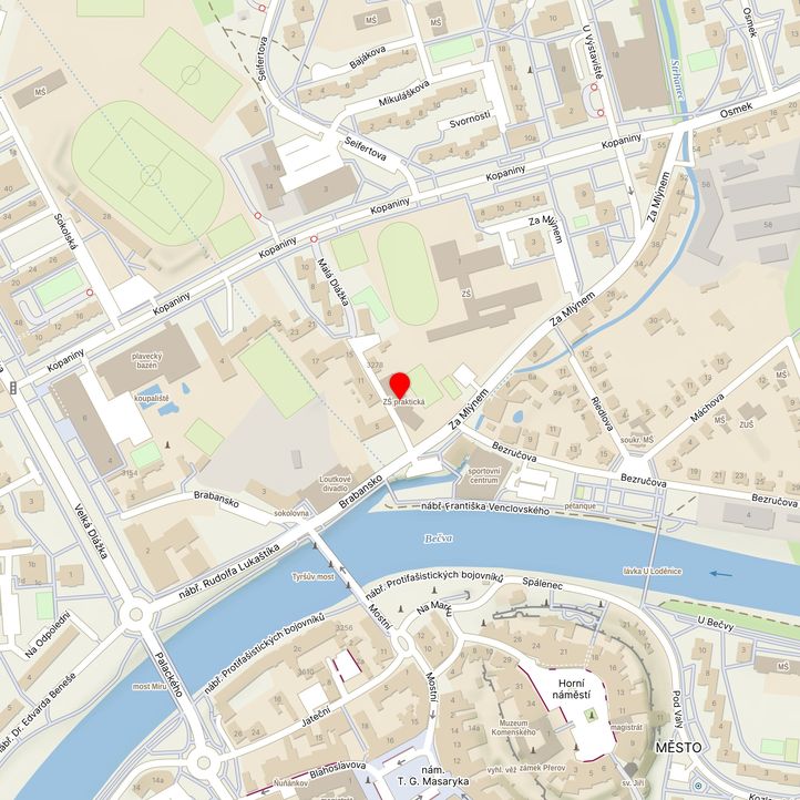 Mapa školy z Mapy.cz