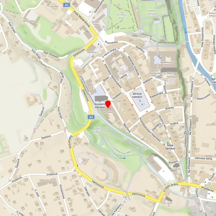 Mapa školy z Mapy.cz