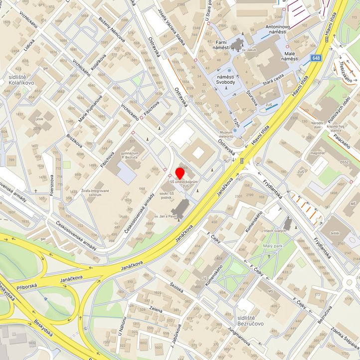 Mapa školy z Mapy.cz