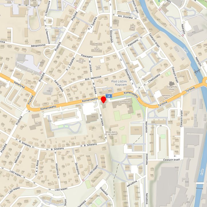 Mapa školy z Mapy.cz