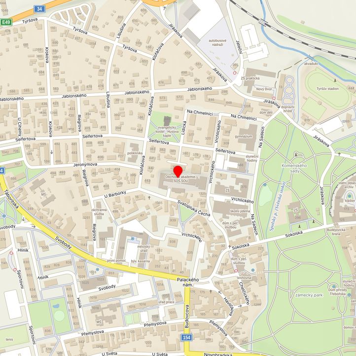 Mapa školy z Mapy.cz