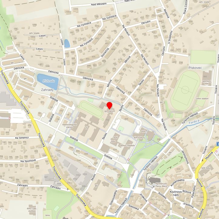 Mapa školy z Mapy.cz