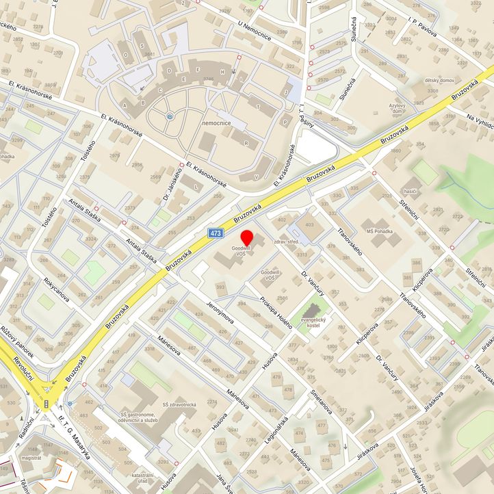 Mapa školy z Mapy.cz