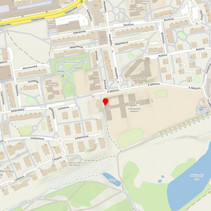 Mapa školy z Mapy.cz