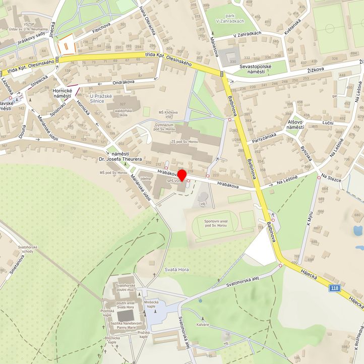 Mapa školy z Mapy.cz