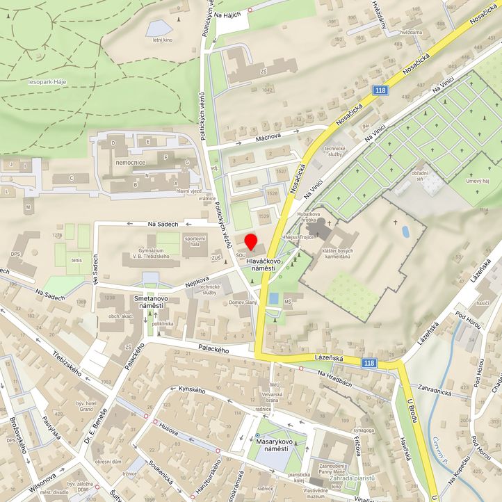 Mapa školy z Mapy.cz