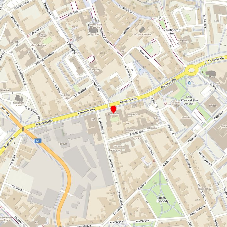 Mapa školy z Mapy.cz