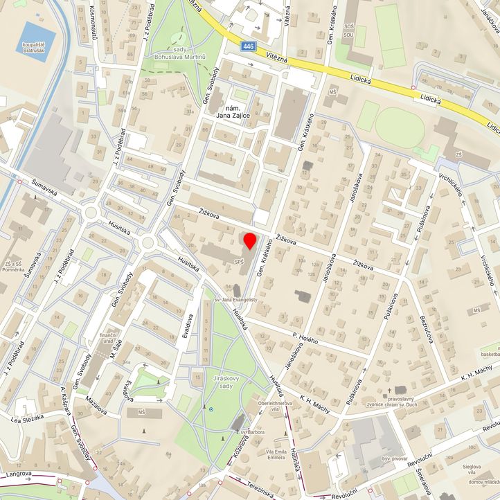 Mapa školy z Mapy.cz