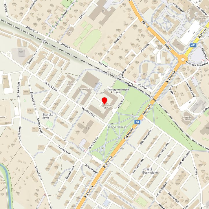 Mapa školy z Mapy.cz