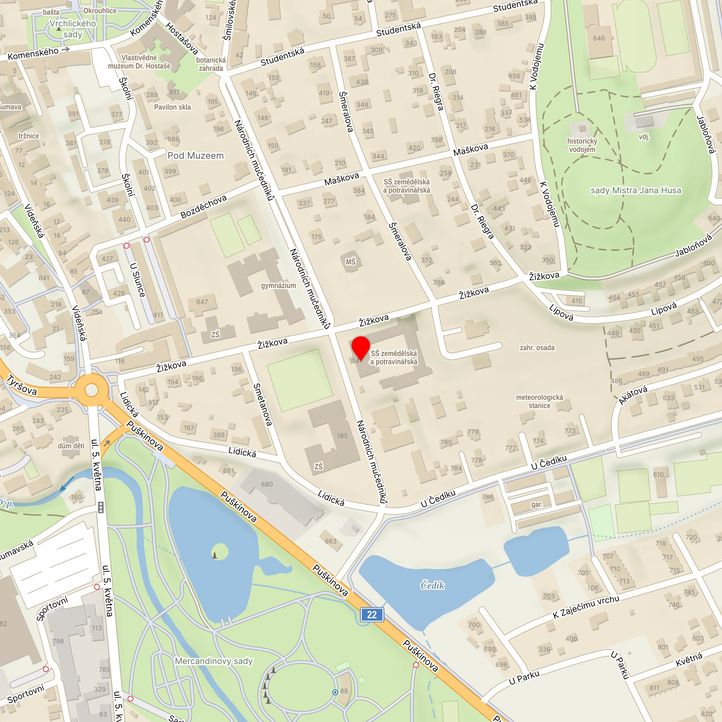 Mapa školy z Mapy.cz