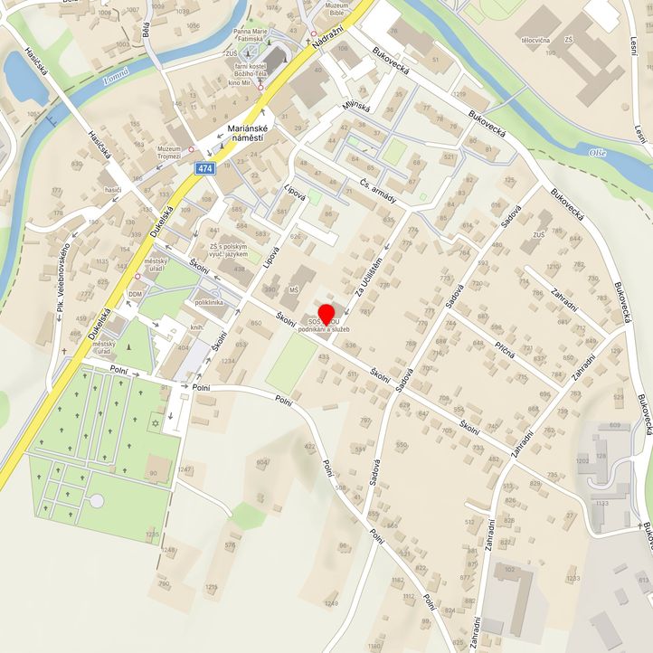 Mapa školy z Mapy.cz