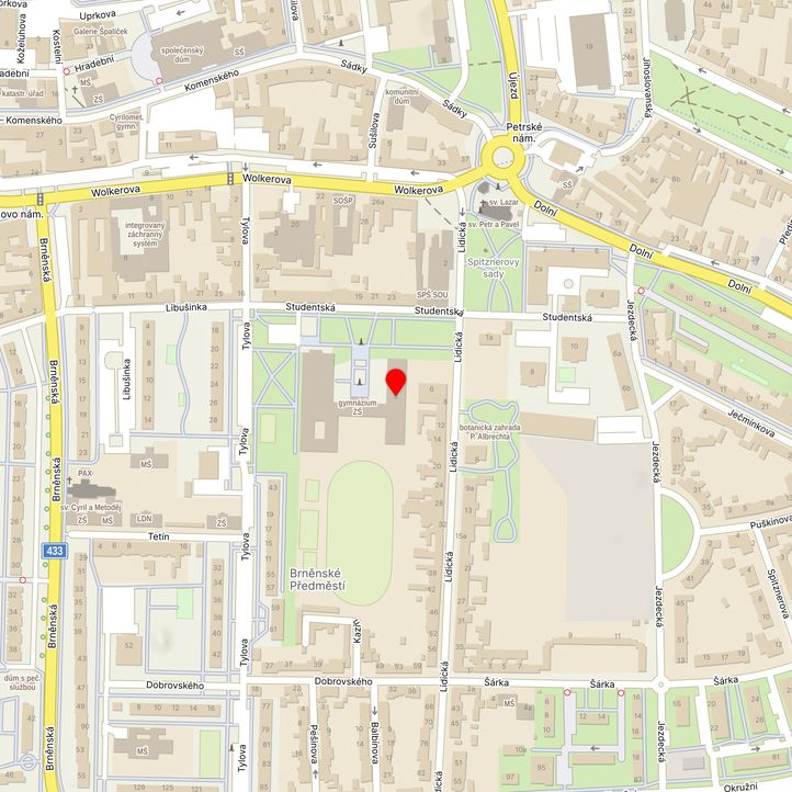 Mapa školy z Mapy.cz