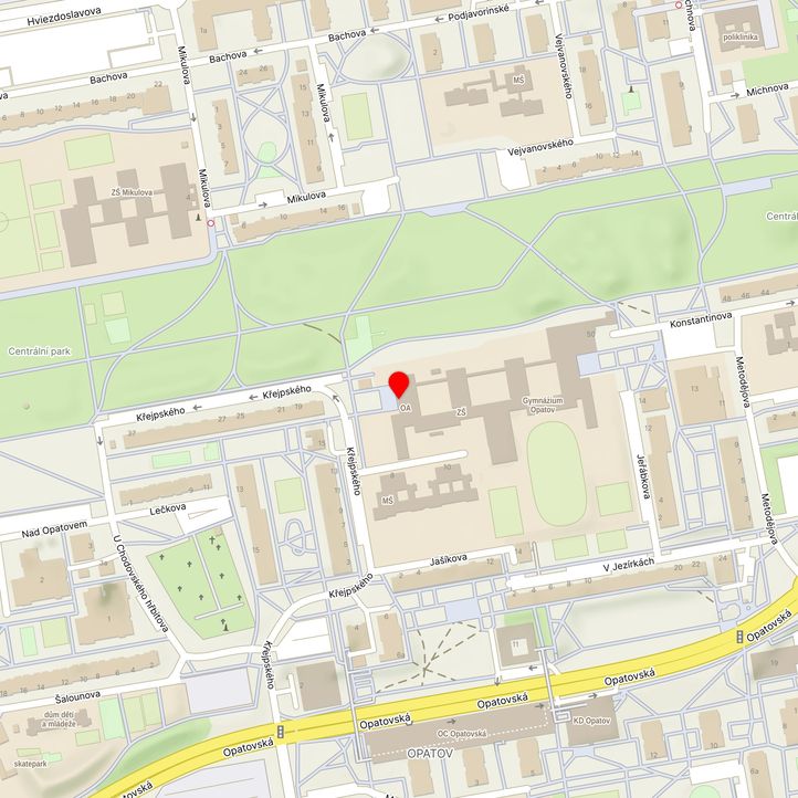 Mapa školy z Mapy.cz