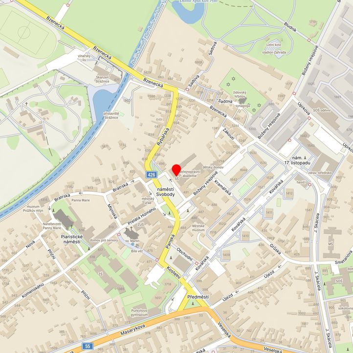 Mapa školy z Mapy.cz