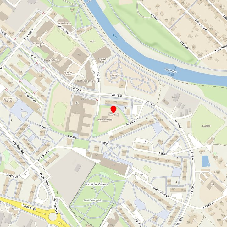 Mapa školy z Mapy.cz