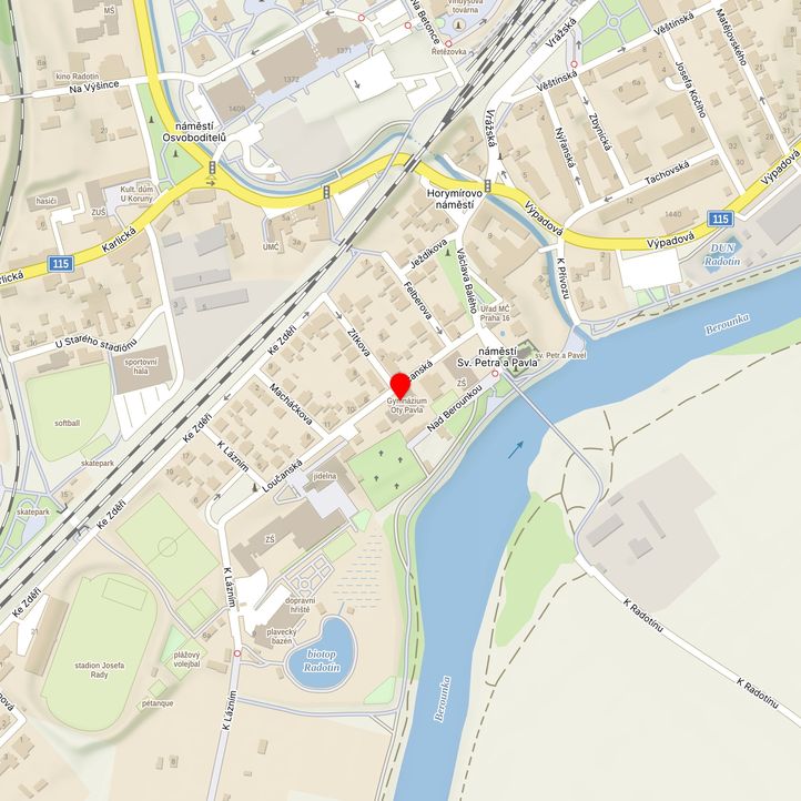 Mapa školy z Mapy.cz