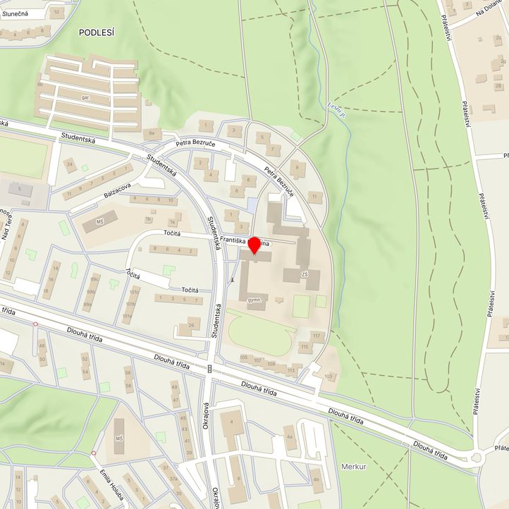 Mapa školy z Mapy.cz