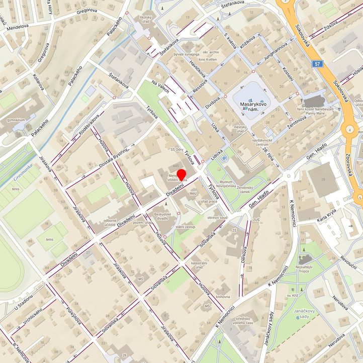 Mapa školy z Mapy.cz