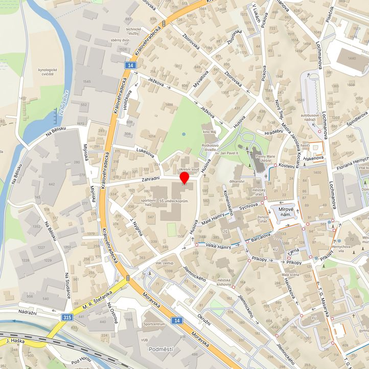 Mapa školy z Mapy.cz