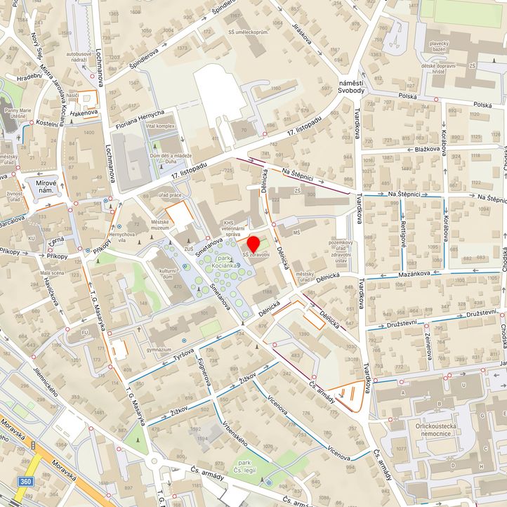 Mapa školy z Mapy.cz