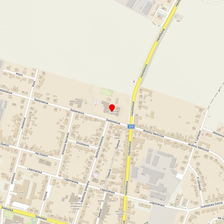 Mapa školy z Mapy.cz