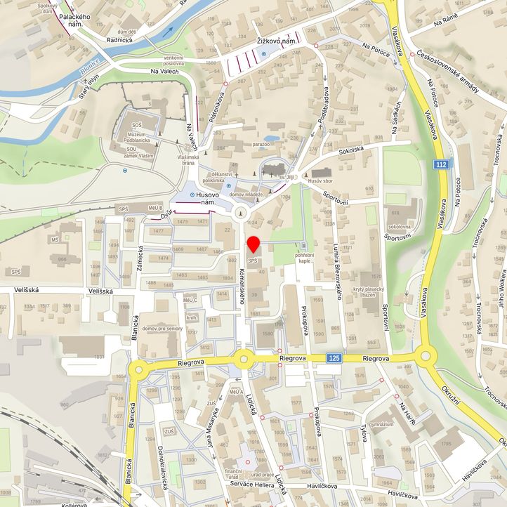 Mapa školy z Mapy.cz